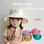 DARON Summer Kid Sunhat, Mũ xô màu kẹo thêu chữ phong cách Hàn Quốc, Mũ chống nắng chống tia cực tím dễ thương Mũ che nắng khô nhanh Mũ ngư dân trẻ em Kid