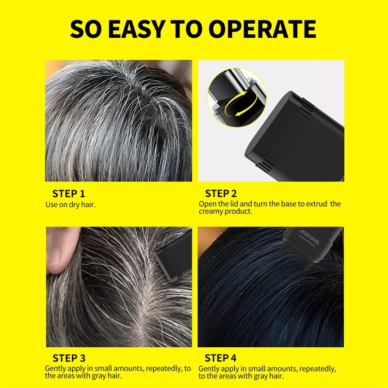 SEVICH 2in1 Sáp nhuộm tóc che bạc tức thì, lược chải đen tóc 15g