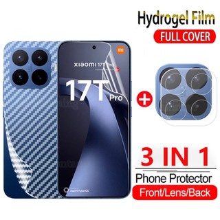 Dành Cho Xiaomi 17TPro 3 Trong 1 Hydrogel Cho Xiaomi 17T Pro 17TPro 1 7 17 T Pro Xiaomi17 T Xiaomi17T Pro Xiaomi17TPro Mặt Trước Mặt Sau Mềm Bảo Vệ Màn Hình Camera Mặt Sau Ống Kính Bảo Vệ