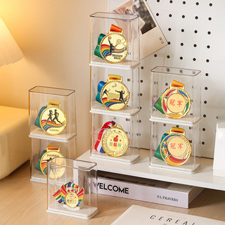 Hộp trưng bày huy chương, giá đỡ huy hiệu marathon Acrylic trong suốt, Có thể xếp chồng lên nhau, Chống bụi, Hiển thị