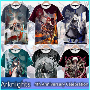 SY3 Arknights Áo Thun Nữ Tay Ngắn Tee Unisex Trò Chơi Cosplay Surtr Lappland Exusiai 3D Áo Sơ Mi Anime Thời Trang Oversize Casua