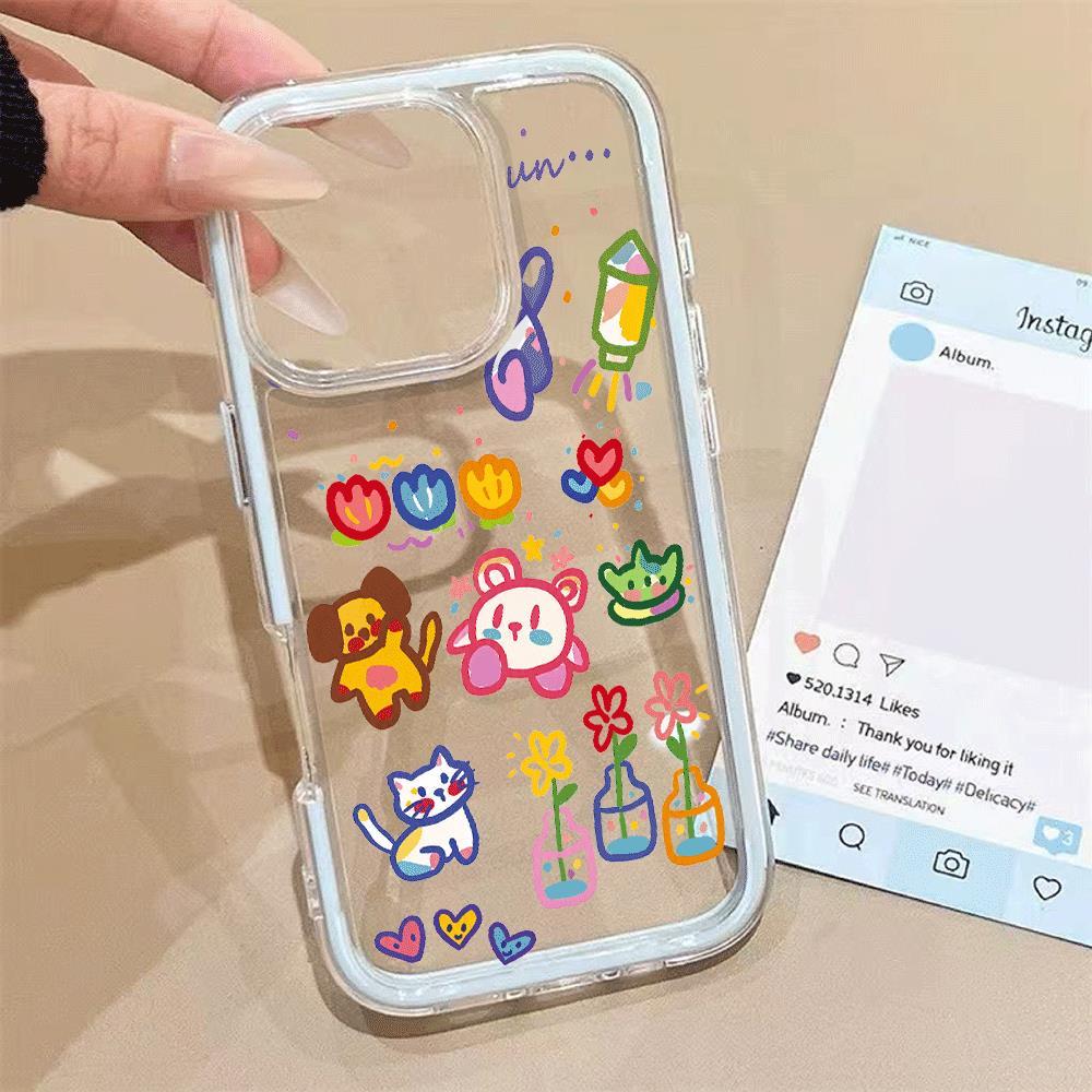 Graffiti miếng dán nhỏ cho trường hợp iPhone 17promax 161514plus 3 trong1 bezel 131211pro