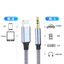 Cáp âm thanh Aux chiếu sáng dài 2m / 3m / 5m đến 3,5mm, Nam đến Nam, Bện Nylon, cho điện thoại Apple / Máy tính bảng kết nối loa / Tai nghe / Âm thanh nổi trên ô tô