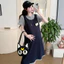 Trang phục bà bầu Mùa hè mặc ngoài giả hai mảnh Plus Size Váy giảm tuổi