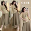Bộ đồ bà bầu Váy thường ngày mùa hè + Bộ đồ hai mảnh tay ngắn dáng rộng đơn giản