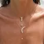 Shuling sang trọng nhiều đá tua rua vòng cổ giọt nước và hình trái tim mạ vàng đính kim cương trang sức thanh lịch