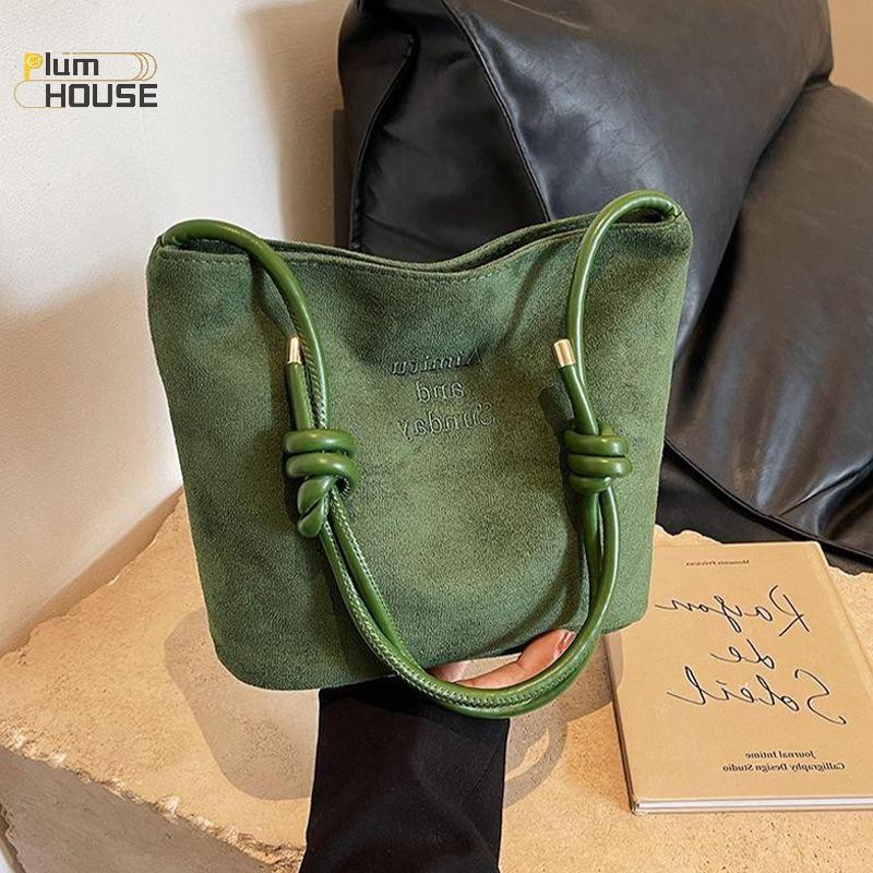 PlumHOUSE Da Lộn Nữ Túi Tote Buet Túi Thời Trang Một Vai Túi Đeo Ngang VN