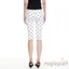 MAPLEPOET-Áo lưng co giãn dành cho nữ Low Rise Classic Dot Print / Quần Capri co giãn màu trơn Slim Fit