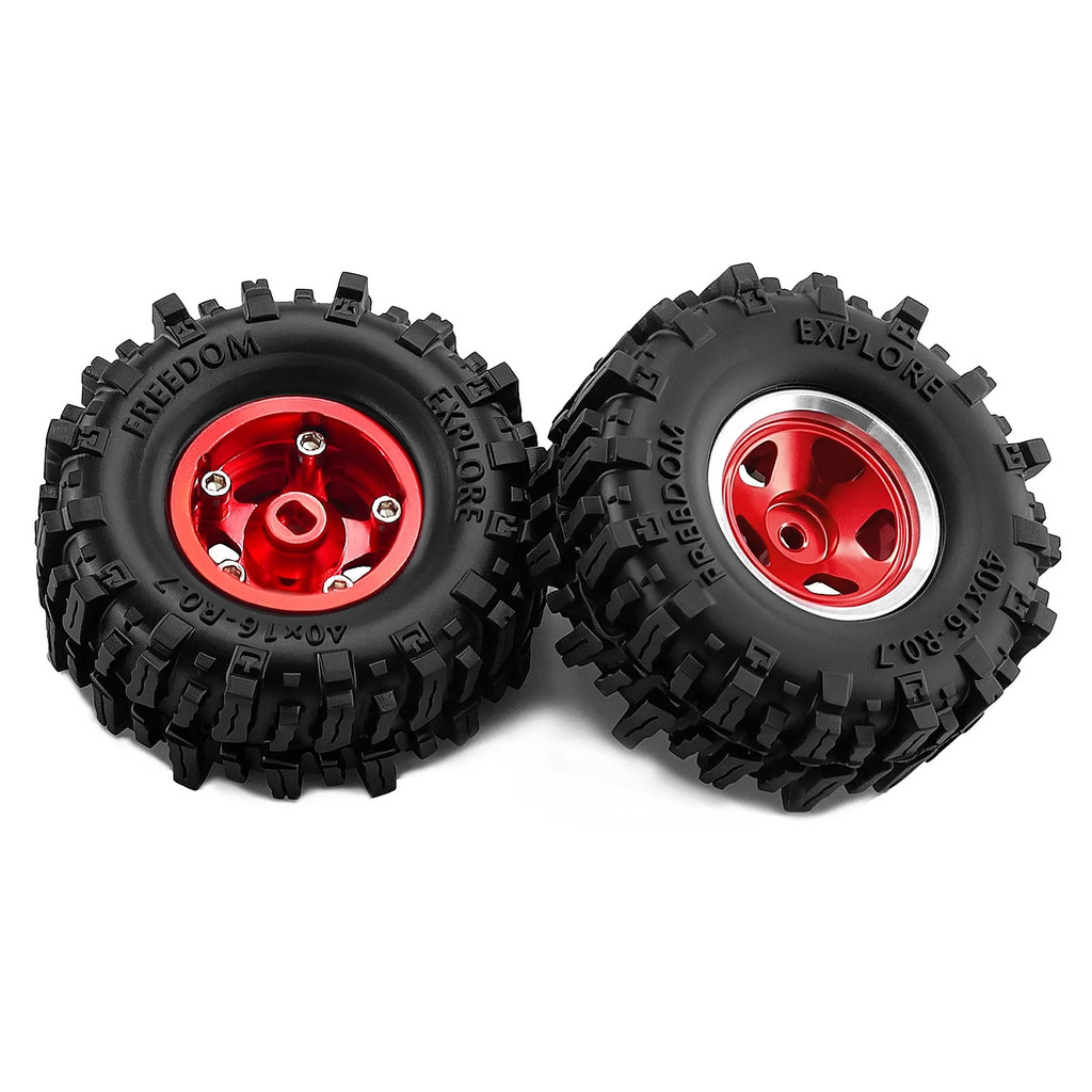 4 40mm 3mm Hex 0.7 "Kim Loại RC Bánh Xích Lốp Và Bánh Xe Cho 1 / 30 Trục SCX30 Ford Bronco Wrangler K10 Nâng Cấp Phần