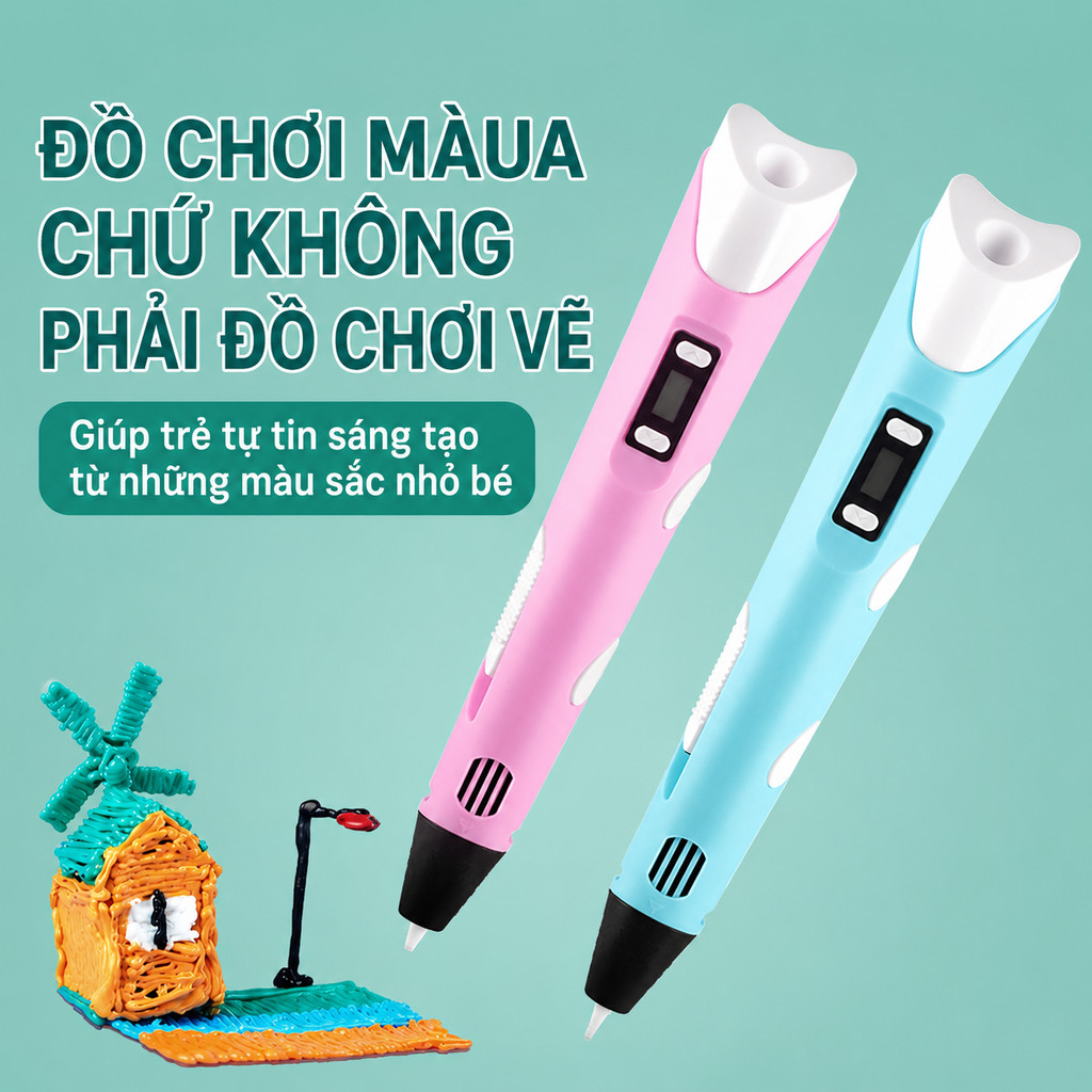 【SKISOPGO】Bút In 3D Của Trẻ Em Pen Pen, kèm tập vẽ đồ chơi cho bé thoả sức tạo mô hình ba chiều sáng tạo