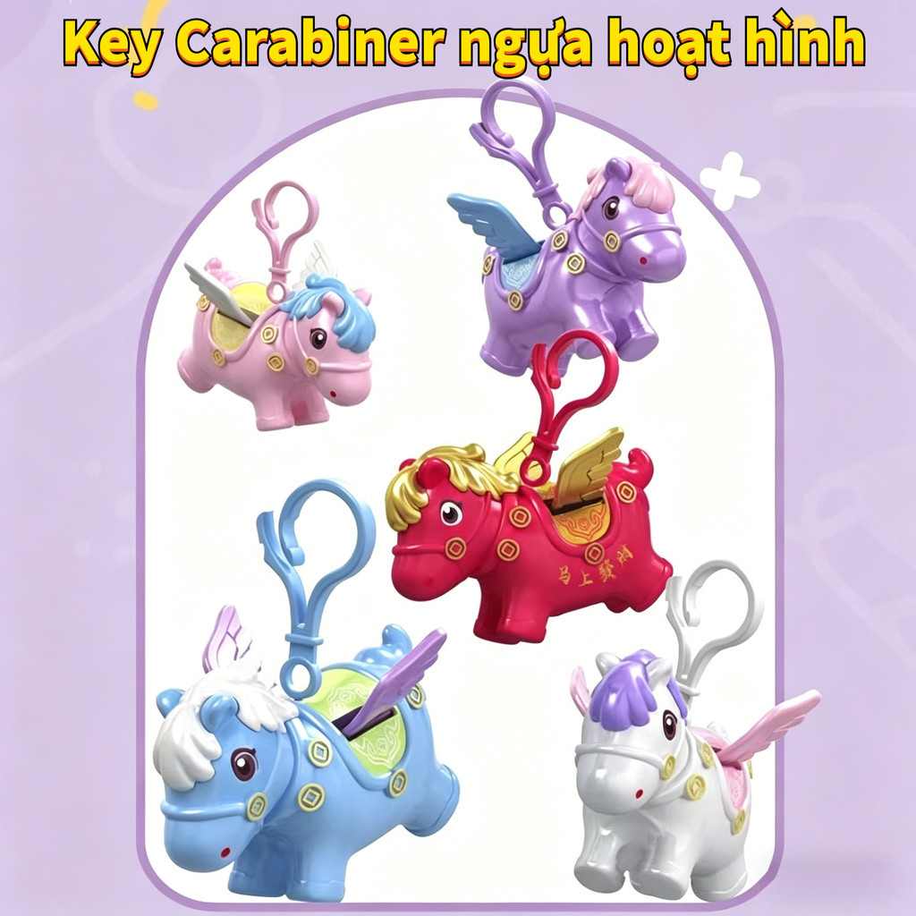 Mô hình ngựa sinh tiêu có cánh, Thiết kế dễ thương, nhiều màu sắc, đồ trang trí balo học sinh，may mắn năm mới