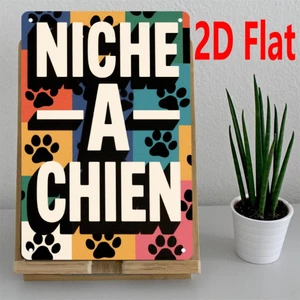 CIFbuy Sắt hạng nặng Trang trí chó Pháp Mảng bám Paw In Quà tặng Dấu hiệu ngoài trời