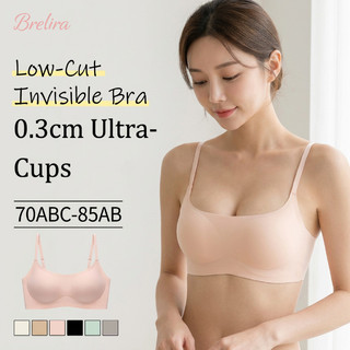 Áo ngực Brelira cổ vuông, không đường may, mỏng nhẹ, cúp mềm, nâng ngực, không gọng, thoáng khí, thoải mái, nhẹ, không gọng, dành cho nữ.