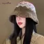 AqToCna Retro Jacquard Dệt Kim Buet Mũ Thu Đông Hàn Quốc Ấm Áp Thường Ngày Lưu Vực Mũ Nữ AqToCna