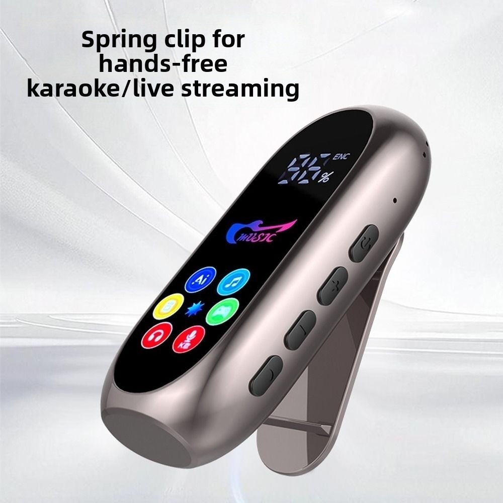 NOTE1 Tai nghe kẹp, Tai nghe đeo cổ Lavalier HD Mic Bluetooth 5.4, Giảm tiếng ồn Màn hình màu Hỗ trợ thẻ TF Tai nghe chơi game K Song