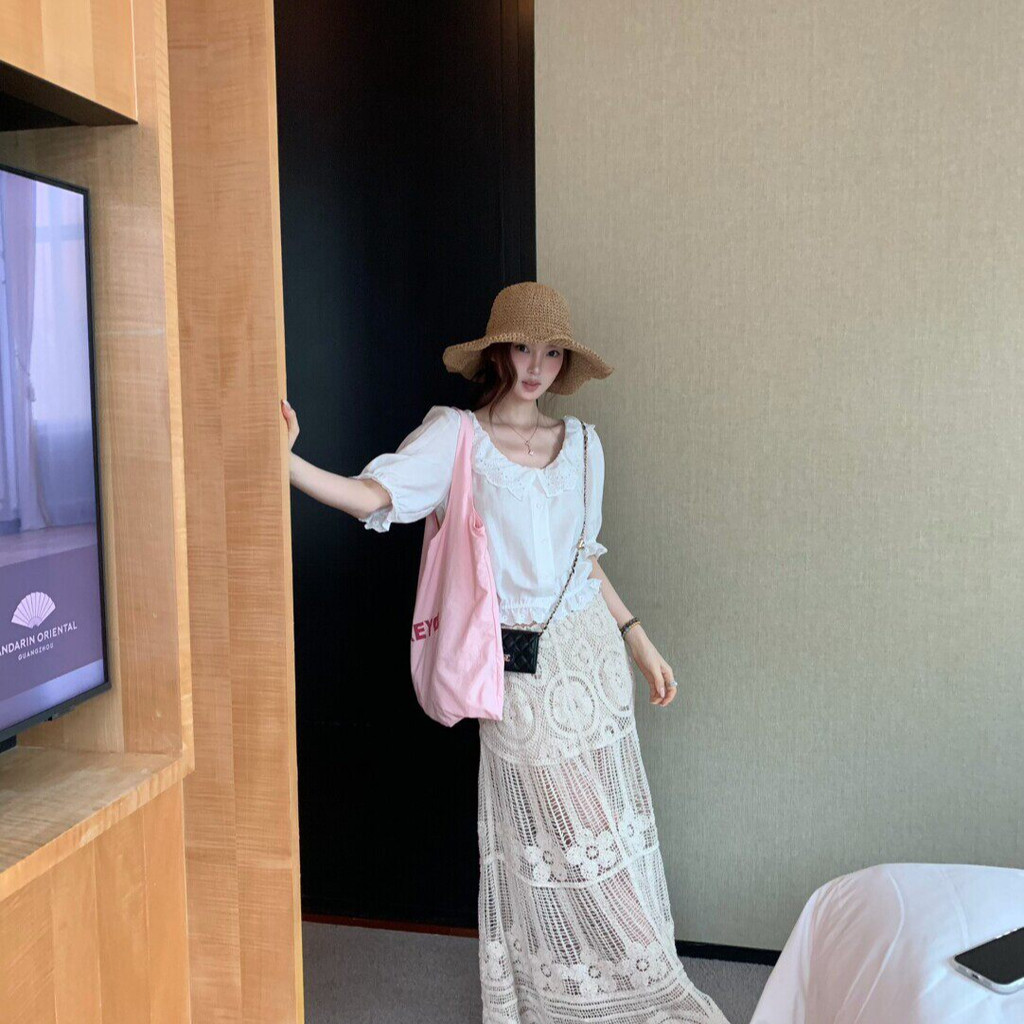 SUXI Áo sơ mi tay phồng kiểu Pháp mềm mại mùa hè mới dành cho nữ 260528