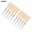 NHỎ 10 Chiếc Da Đấm, Tay Cầm Bằng Gỗ Da Inox Awl, Khâu Đục Lỗ Máy Làm Lỗ Da Đấm DIY May