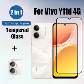 Kính cường lực bảo vệ màn hình Vivo Y11d 2 trong 1 HD cho Vivo Y39 Y29t Y29s Y29 Y19s Y38 Y28 Y18 Y03 Y27 Y27s Y17s Y36 Y04 4G 5G Phim bảo vệ kính chống va đập & Ống kính máy ảnh