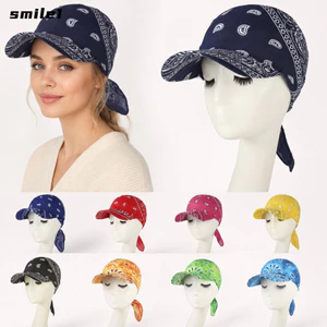 Mũ bóng chày SMILE Khăn quàng đầu, Khăn che nắng thoáng khí có sẵn Khăn che nắng, Thời trang nhẹ vành rộng Bandana Khăn choàng nữ ngoài trời