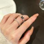 Nhẫn nữ zircon hình bướm đen khí chất thời trang cá tính và đa năng