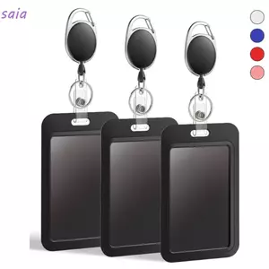 SAIA Giấy Phép Làm Việc Bộ Thẻ, Móc Khóa Kèm Vỏ Cứng Bảo Vệ Thẻ, Dây Chất Lượng Cao Có Thể Thu Vào Carabiner Cuộn Kẹp Photocard Giá Đỡ Văn Phòng