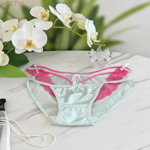 Quần Lót Ren WEETW, Quần Lót Cotton Đáy Thấp Đáy Lụa Satin, Quần Rỗng Lưới Quần Lót Mỏng Cho Nữ Mặc Hàng Ngày