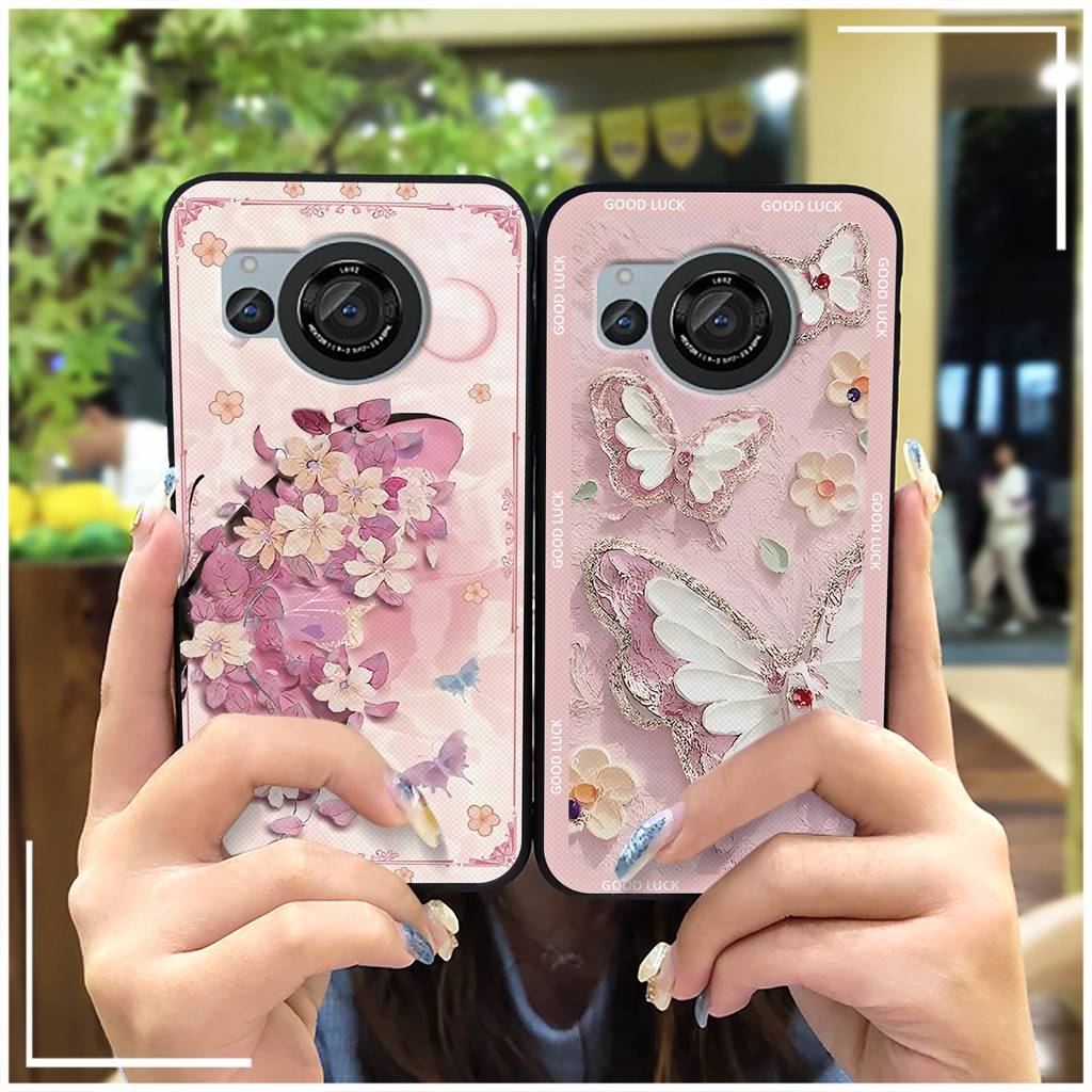 Ốp lưng Sharp Aquos R8 / SH-52D / R8S silicone TPU, thiết kế thời trang, bảo vệ chống va đập, tranh sơn dầu hoa dễ thương