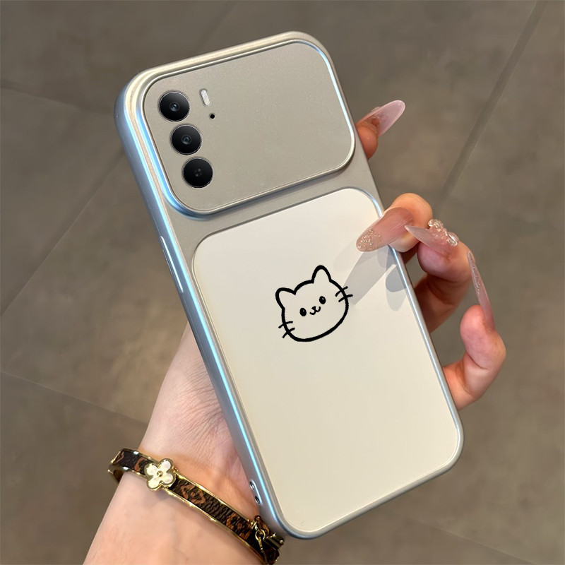 PBZZ Ốp Lưng Cho Realme c75 c71 c75x C73 C85 4g Vỏ Điện Thoại Lo Âu Vỏ Mềm Silicon Chống Sốc Thiết Kế Mới Thẩm Mỹ Cặp Đôi Mèo Hoạt Hình Dễ Thương DSCYGT1