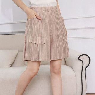 Miyake Quần Short Nữ Rời Thoải Mái Denim Xếp Ly Quần Crop Co Giãn Cao Thể Thao Đi Lại Quần Mùa Hè