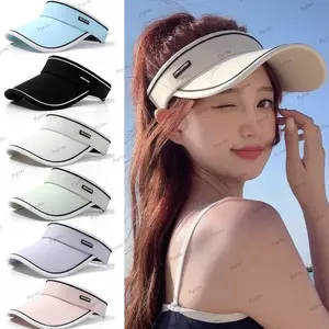 Mũ chống nắng nữ PYCOU, Mũ lưỡi trai rỗng vành rộng có thể điều chỉnh đàn hồi, Tấm che thể thao thoáng khí chống tia cực tím thời trang Mùa hè ngoài trời