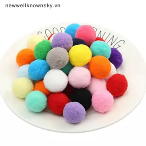 MỚI 100 Cái / lốc Macaron Pompom Lông Tơ Bóng 10 Mm Coloful Sang Trọng Bóng Handmade Thủ Công DIY Trang Trí Đồ Chơi Băng Đô Quấn Tóc Chất Liệu Phụ Kiện SKY