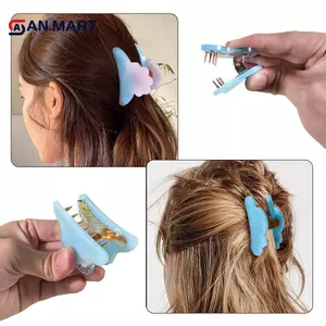 AN.MART Kẹp Móng Vuốt Tóc Khuôn Nhựa Silicon Kim Loại Hình Học Barrettes Epoxy Khuôn Cho DIY Nhựa Nữ Kẹp Tóc Thủ Công Trang Sức Làm VN