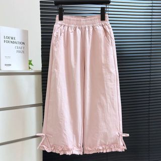 Quần dài ice silk cho bé gái – Mỏng nhẹ nhanh khô, ống rộng thoải mái, dễ phối mùa hè