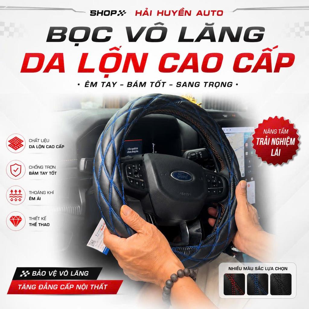 Bọc vô lăng da lộn cao cấp, êm tay mềm tay chống trơn trượt tốt phù hợp cho xe bán tải, xe tải, xe ben, xe đầu kéo