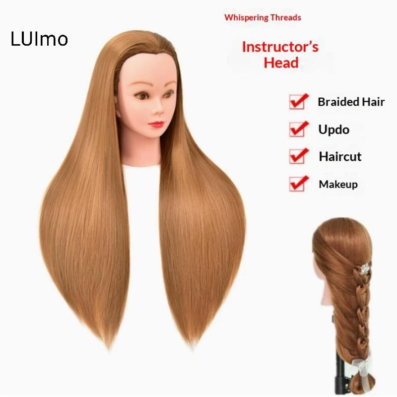 Đầu Mannequin LUImo với tóc tổng hợp 26 Inch bền để đào tạo trường làm đẹp lâu dài SBS