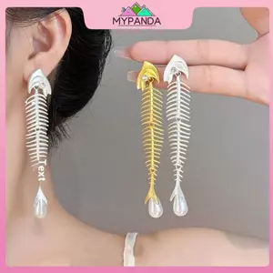 MYPANDA 1 Đôi Bông tai ngọc trai thời trang Tòn Dangle sang trọng Bông tai thả cổ điển tinh tế Sáng tạo phóng đại Quà tặng trang sức thanh lịch độc đáo.