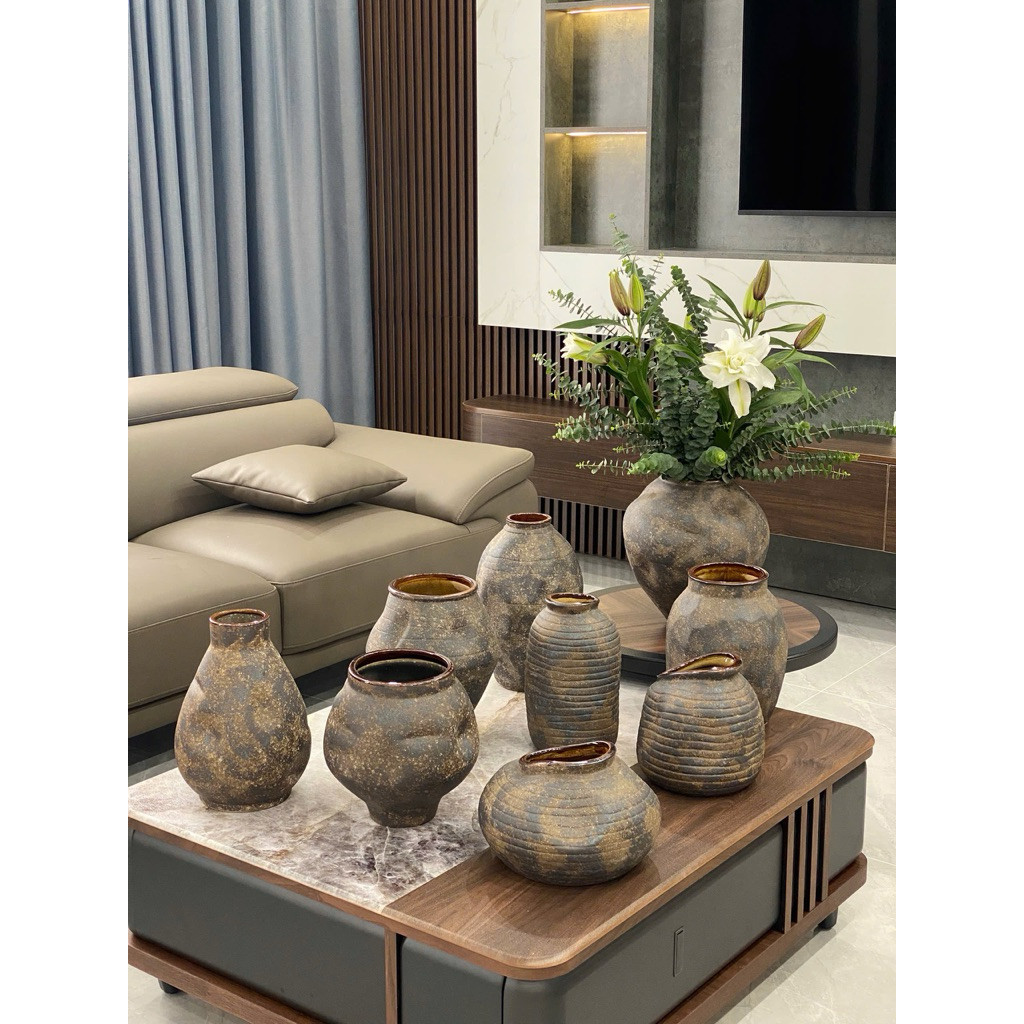 Bình Hoa Gốm Sứ, Bình Gốm Cắm Hoa Bát Tràng nghệ thuật decor studio, decor quán caphe