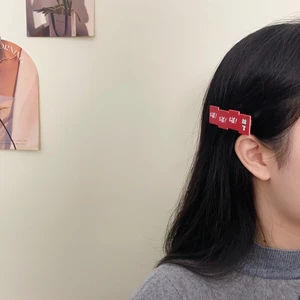 Mới Phong Cách Trung Quốc Quốc Quốc Gia Hợp Thời Trang Tóc Màu Đỏ Lễ Hội May Mắn Văn Bản Bên Nổ Kẹp Tài Lộc Làm Giàu Hu Hu Hu MHZZ