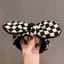 Da Báo In Mặt Rửa Tóc Nữ Rửa Mặt Trang Điểm Chống Trơn Trượt Tóc Checkerboard Chấm Bi Tóc Mũ Đội Đầu Phụ Kiện Tóc 4LAX