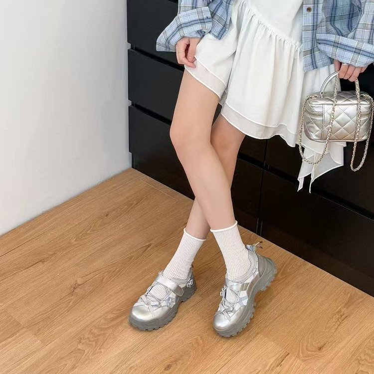 Mùa Hè Phong Cách Mới Mũi Tròn Dây Đế Bằng Đại Học Đế Dày Mary Jane Giày PU Thời Trang Thoải Mái Mặc Bên Ngoài Chống Trơn Trượt Thoáng Khí Giày Thể Thao Ba Lê Nữ Giày Thường Ngày Nhà Máy Giá Bán Buôn