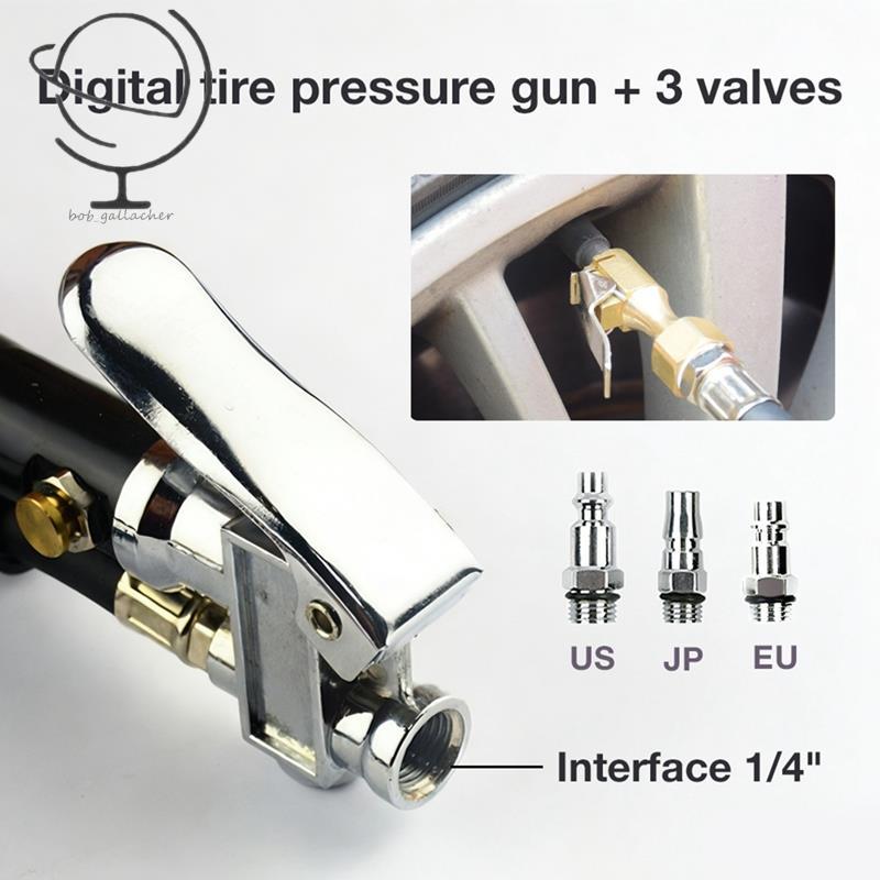 Kỹ thuật số cho đồng hồ đo áp suất lốp Màn hình LCD 0-200PSI Cao- với giao diện EU JP US để sửa chữa lốp