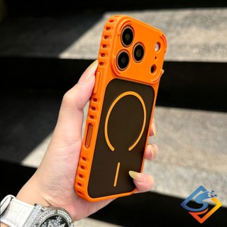 Ốp lưng cứng Acrylic mờ tản nhiệt từ tính cho iPhone 17 Pro Max 16 15 14 13 12 11 Pro Max Vỏ chống sốc mờ