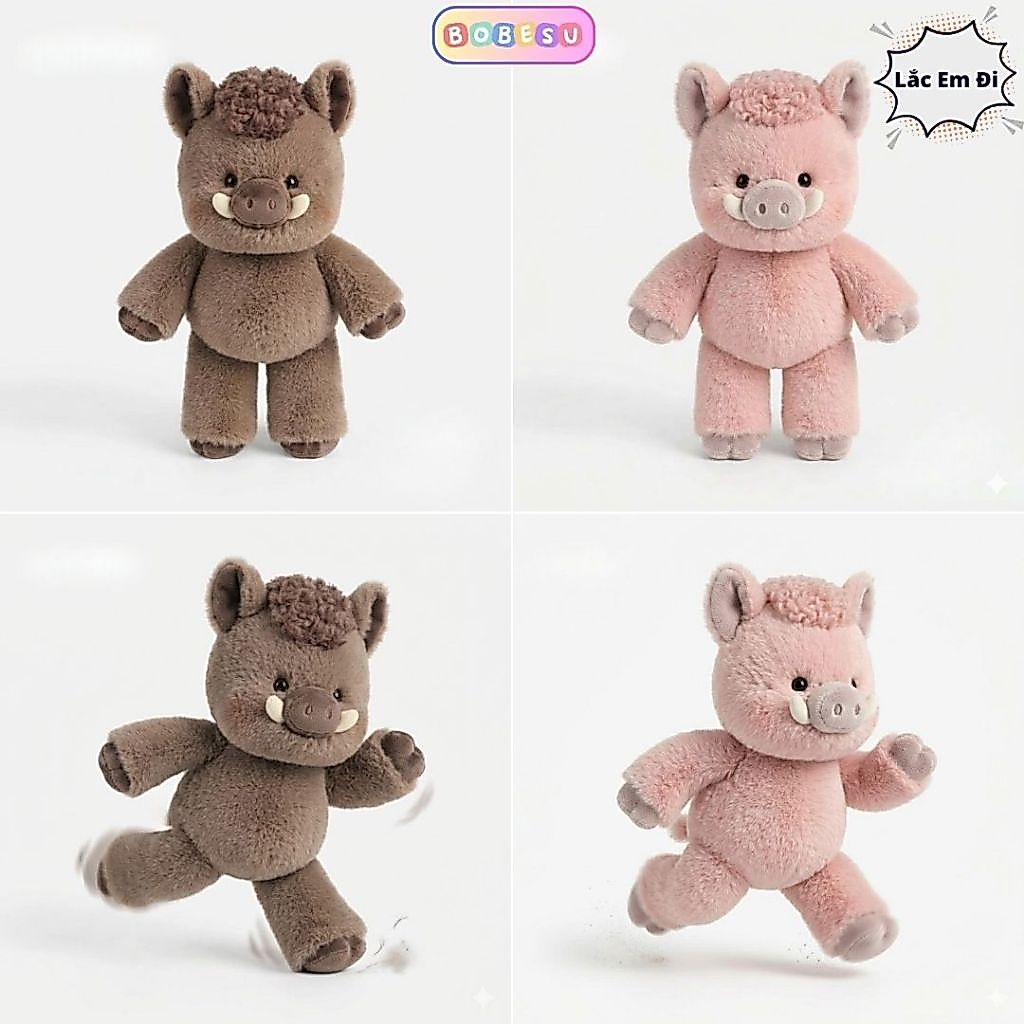 Gấu Bông Chạy Bộ Heo Rừng, Thú Nhồi Bông Lợn Rừng Ngộ Nghĩnh Làm Quà Tặng Độc Lạ Cho Bé,Bạn Trai/Gái Bobesu