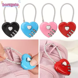 BORAGETE 1 Máy Tính Hình Trái Tim Khóa Tủ Cung Cấp Hợp Kim Kẽm Mặt Số Kết Hợp Ngày Lễ Tình Nhân Mã Vali Du Lịch Dụng Cụ An Ninh