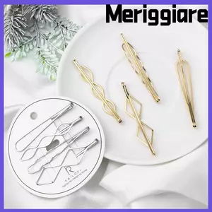 MERIGGIARE 4 Cái / bộ Hình Học Kẹp Tóc Kim Loại Đơn Giản Phụ Kiện Tóc Hình Học Hình Thoi