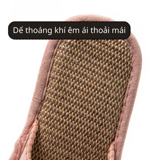Dép Đi Trong Nhà Vải Cotton Linen Cao Cấp, Dép Quai Ngang Êm Chân, Thoáng Khí Cho Nam Và Nữ
