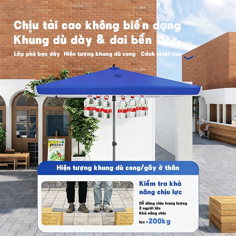 Dù Che Nắng Sân Vườn Gấp Gọn Cỡ Lớn Dùng Ngoài Trời | Chống UV Chống Thấm Nước | Phù Hợp Cho Vườn, Gian Hàng, Sân Thượng