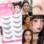 Lông mi giả xoăn tự nhiên một mảnh có sợi mềm và thoải mái phù hợp để sử dụng hàng ngày
