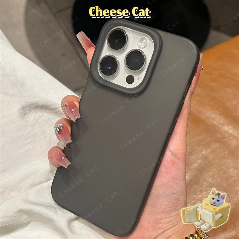 Ốp điện thoại màu trắng mờ đơn giản cho iPhone 11 12 13 14 15 16 17 Pro Max XR Xs Max 6 7 8 Plus
