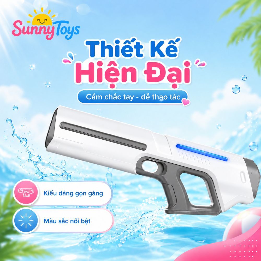 Đồ Chơi Phun Nước Tự Động SunnyToys - Tự Hút Nước, Có Đèn LED Cho Bé Vui Chơi Ngoài Trời
